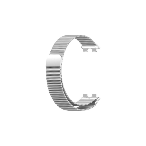 Mybandz Huawei Band 8-9 Milánói Mágneses Fém Okosóra szíj - Ezüst