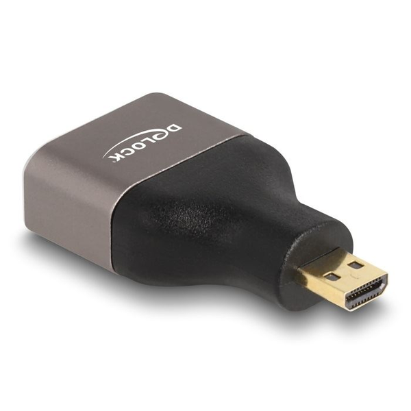 Delock HDMI adapter Micro-D apa - A anya 8K 60 Hz szürke fém (60079)