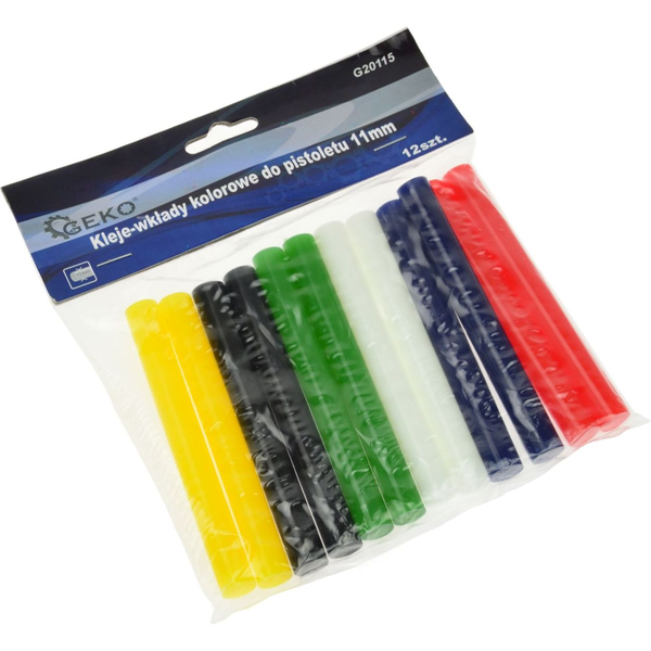 12x vroče lepilne palice – barvne 11mm