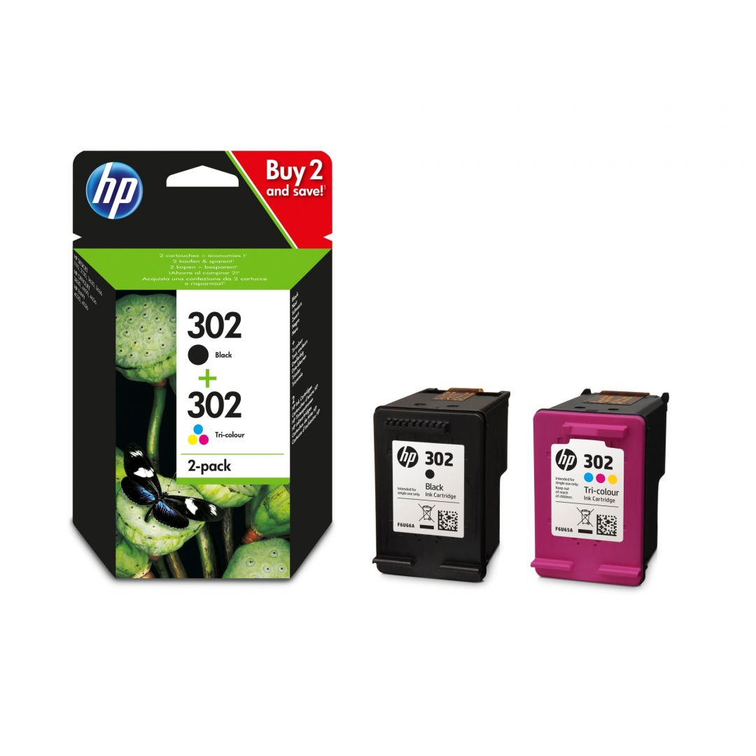 HP X4D37AE (302) Black + Color tintapatron (X4D37AE)