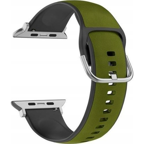 Beline Silico Leather Szíj Apple Watch 38/40/41mm - Zöld-Fekete (Beli03134)