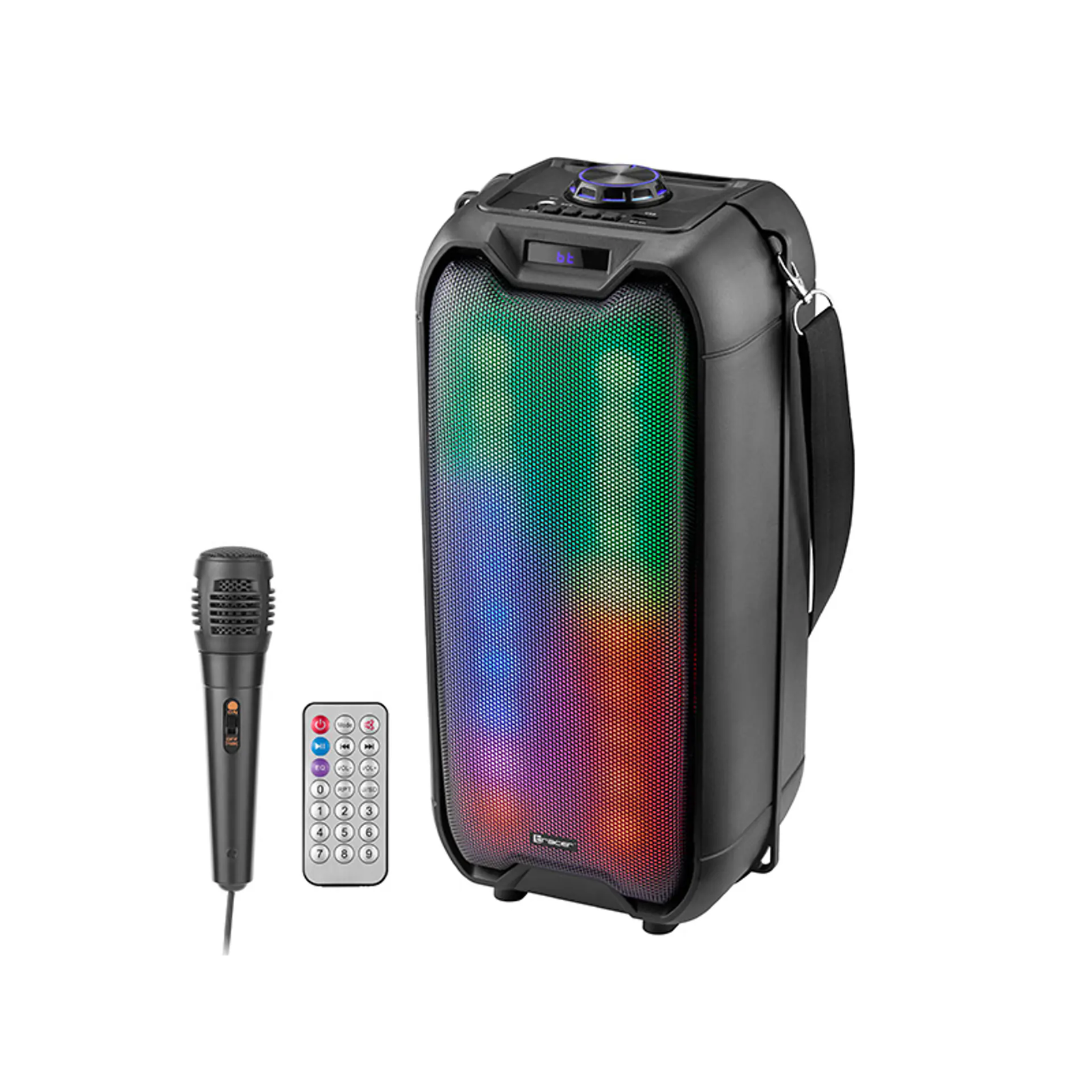 Prenosný reproduktor Bezdrôtový mikrofón Boombox KARAOKE LED TWS 16 W (TRAGLO46925)
