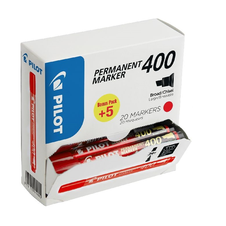 Pilot BT 400 Permanent marker - Piros (20 db / csomag) (SCA-400-20R)