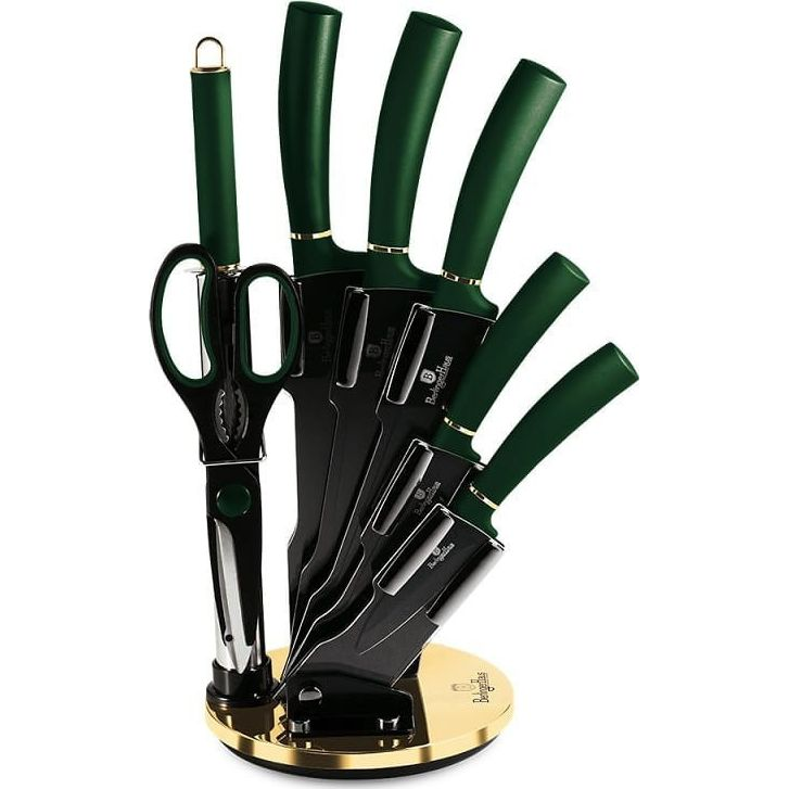 BerlingerHaus BH/2563 Emerald Collection Késkészlet - Rozsdamentes Acél, Smaragdzöld (BH-2563)