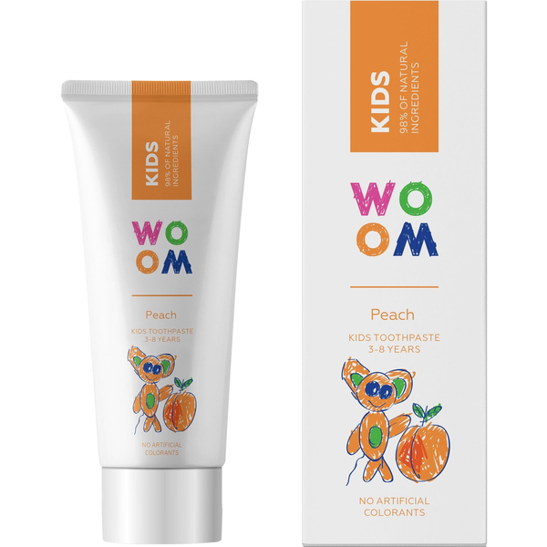 Детска паста за зъби Woom 3-8 години Праскова 50 мл