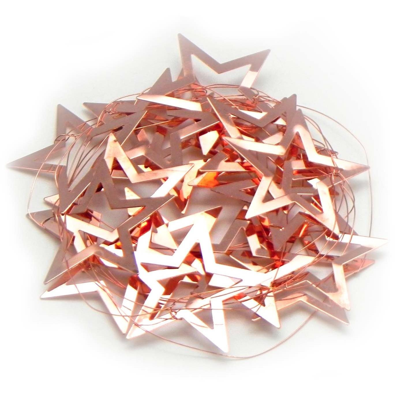 LAALU Karácsonyi dísz - füzér, rézszínű, csillagokkal, 2 m (LAU-2854)