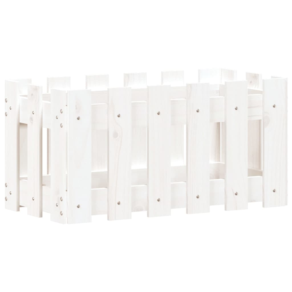 fehér tömör fenyő növénytartó léces kialakítással 60x30x30 cm (832468)