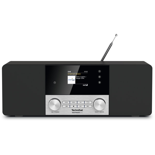 Радио часовник, TechniSat, DIGITRADIO 4 C, DAB + и FM, Bluetooth, 10 W, Черен