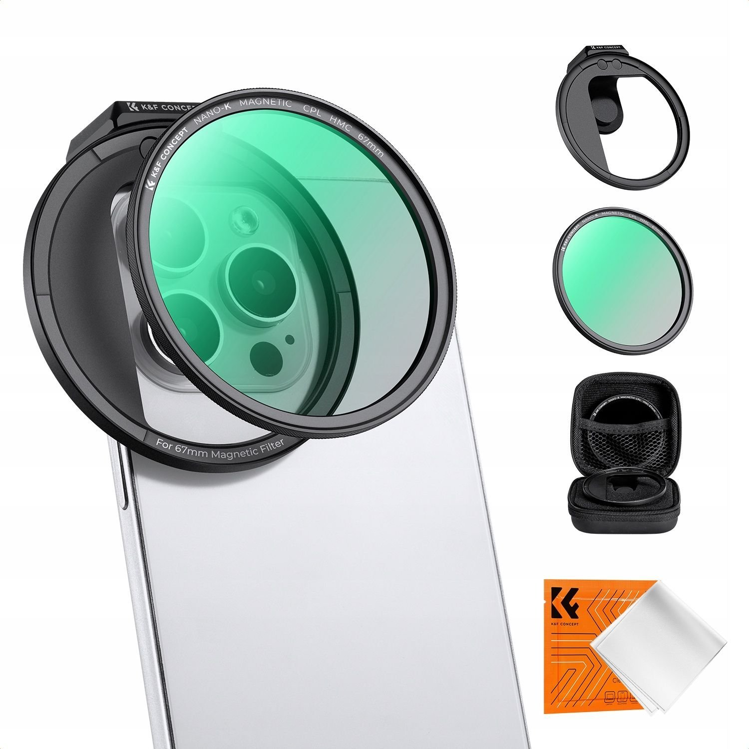 K-F CONCEPT Univerzális csipeszes szűrőtartó CPL szűrő mágneses 67mm (SB8864)