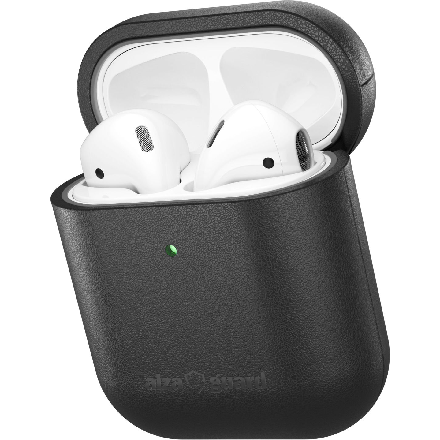 AlzaGuard Genuine Leather AirPods 1 & 2 tok, fekete (AGD-ACL6B)
