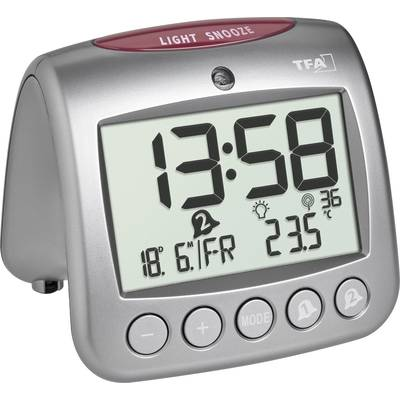 TFA Dostmann (60.2559.54) Rádiójel vezérlésű Ébresztőóra Szürke Riasztási idők 2 2 időzítési idő (60.2559.54)
