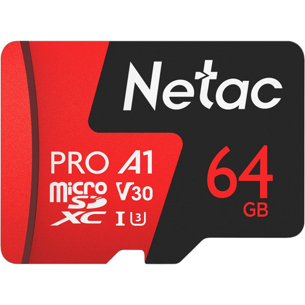 Netac 64GB P500 Extreme Pro Micro SDHC Memóriakártya + SD adapter