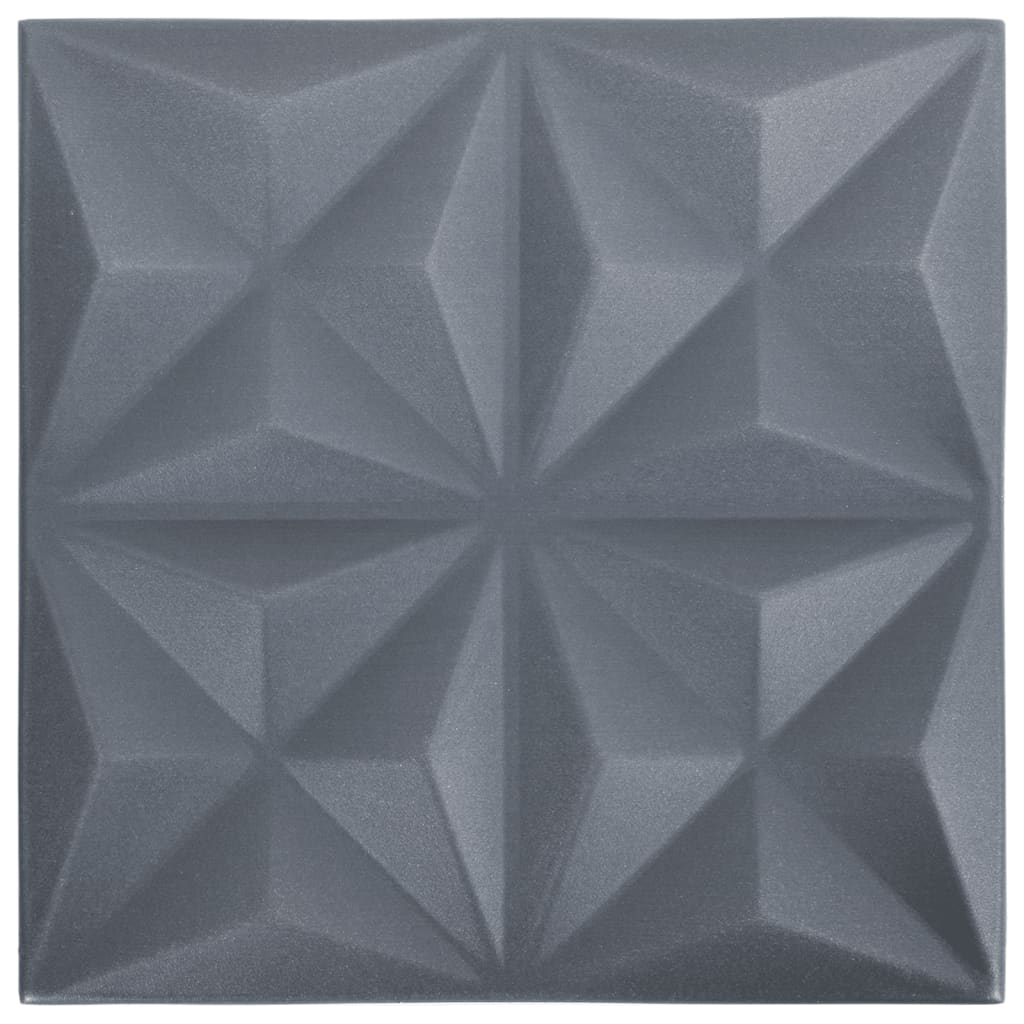48 darab origami szürke 3D fali panel 50 x 50 cm 12 m² (150922)