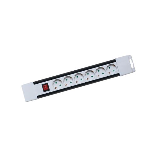 Somogyi világító kapcsolós hálózati elosztó 6 aljzat 2m (PNV 06K/WH) (PNV 06K/WH)