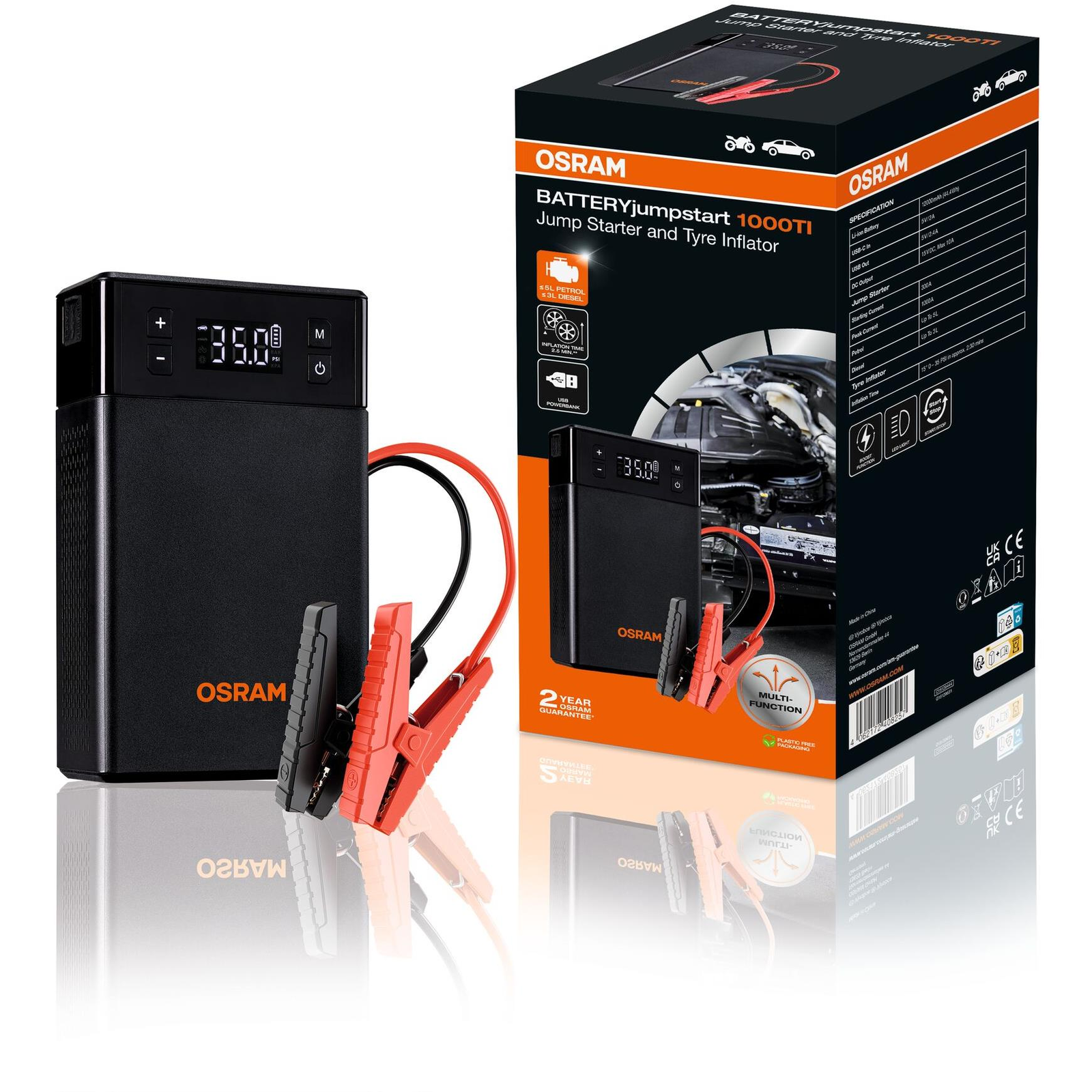 Štartovacie zariadenie Osram 12000 mAh 12 V s powerbankou