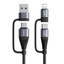 Joyroom SA37-2T2 USB-C/USB-A - USB-C/Lightning töltőkábel 60W 1.2m fekete