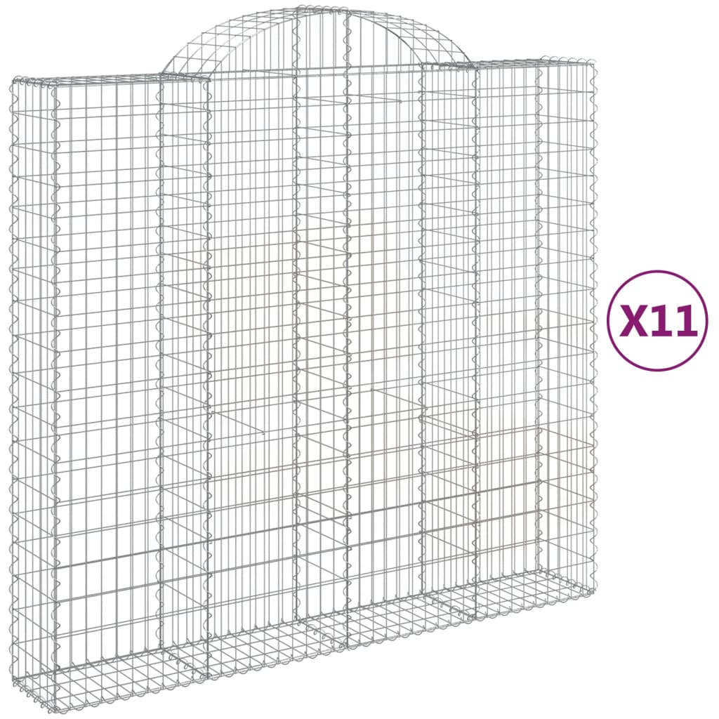 11 db íves horganyzott vas gabion kosár 200x50x180/200 cm (3146413)