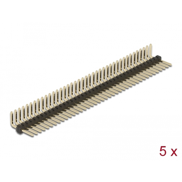 DELOCK Stiftleiste 40 Pin, Rastermaß 1,27 mm, 1-reihig 5 St.