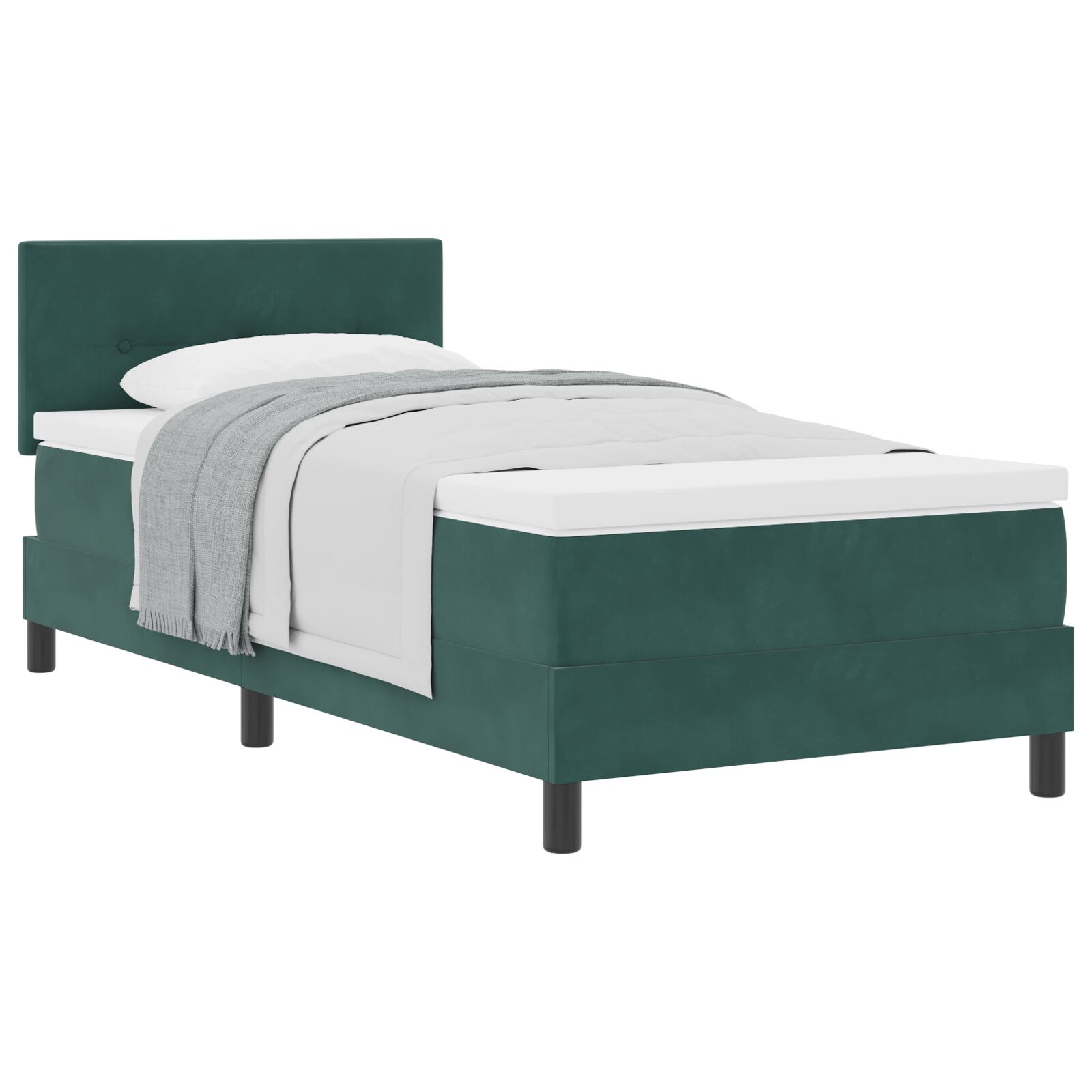 Boxspring Ágy Matrac Szürke 90x200 cm Bárcson (3339149)