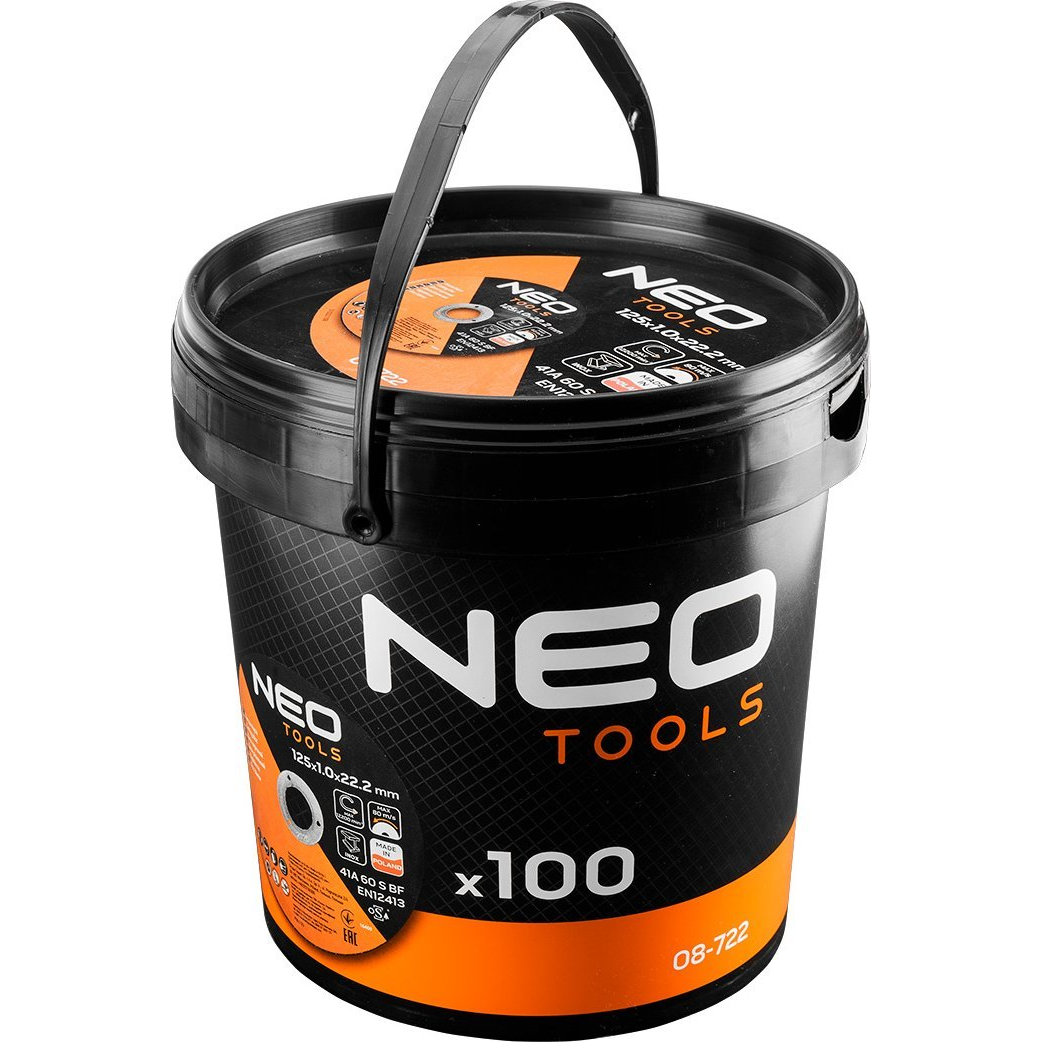 Fém/Inox Vágókorongok 125 x 1, 0 x 22, 2 mm 41 A60-S-Bf, 100 db-os Vödör Gyártva Pl (08-722)