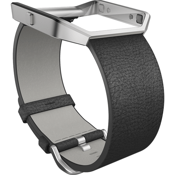Fitbit Blaze Bőr Csuklószíj Nagy Méret Fekete (FB159LBBKL)