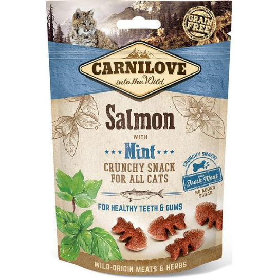 Carnilove Cat Crunchy Snack Salmon &amp; Mint-  Lazac  Hússal és Mentával 50g