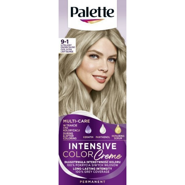 Schwarzkopf Palette ICC intenzív krémhajfesték 9-1 Hamvas extra világosszőke (9000101704112) (142860)