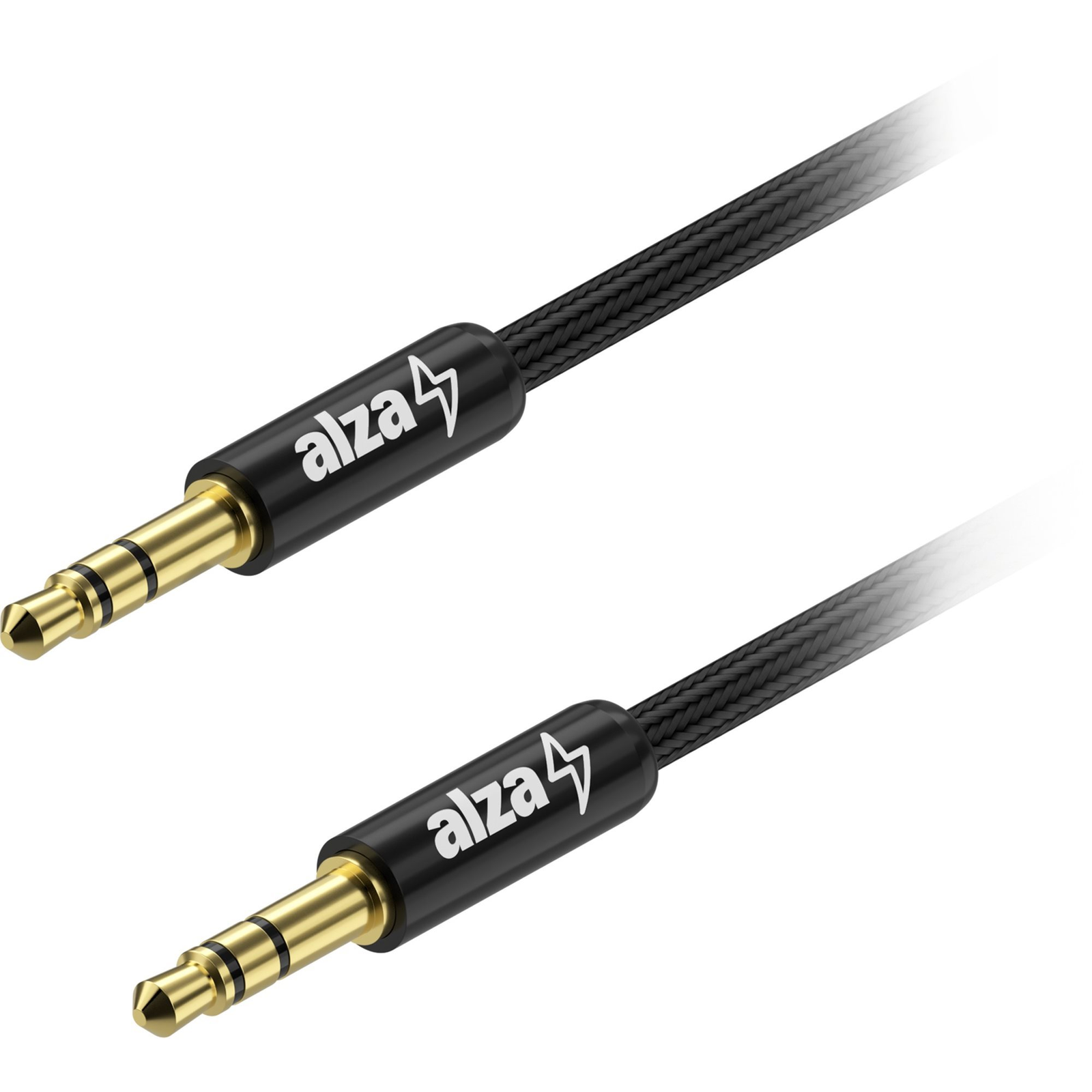 AlzaPower AluCore Audio 3,5 mm Jack (M) to 3,5 mm Jack (M), 2m - fekete (APW-CBA3JM02B)