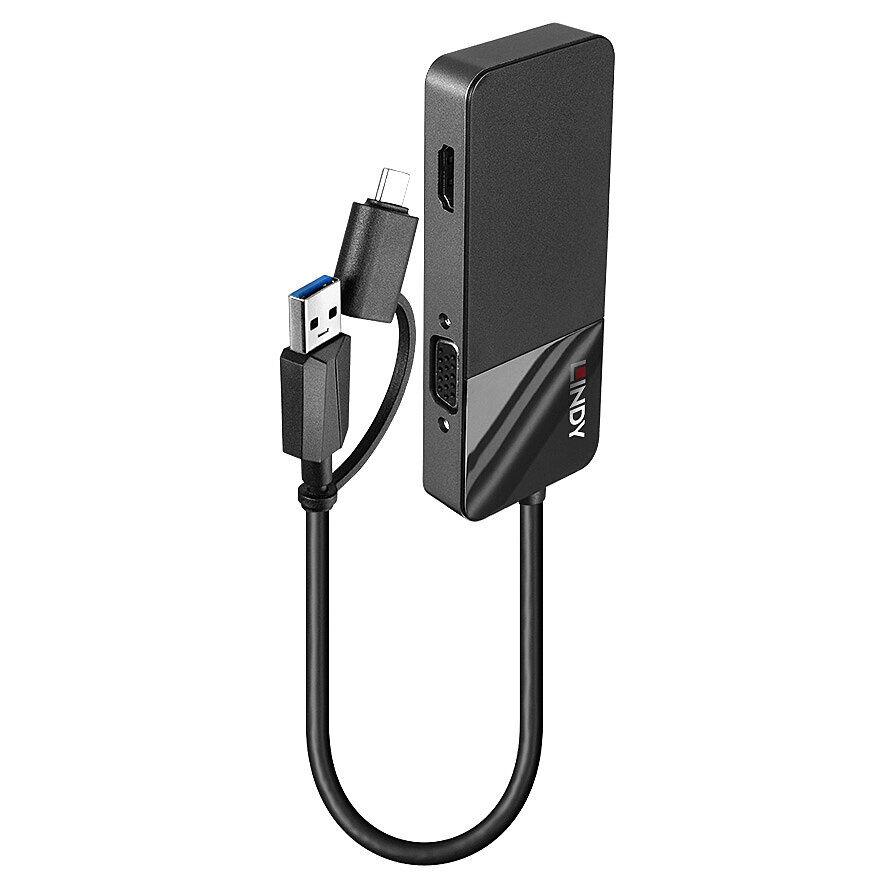 Lindy 43354 dokkoló állomás és port replikátor USB 3.2 Gen 1 (3.1 Gen 1) Type-A + Type-C Fekete (43354)