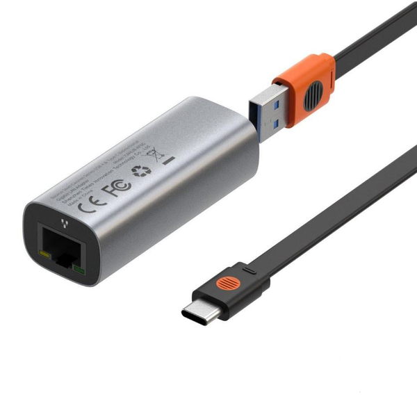 Baseus USB-A - USB-C – RJ45 hálózati adapter (CAHUB-AF0G) (CAHUB-AF0G)