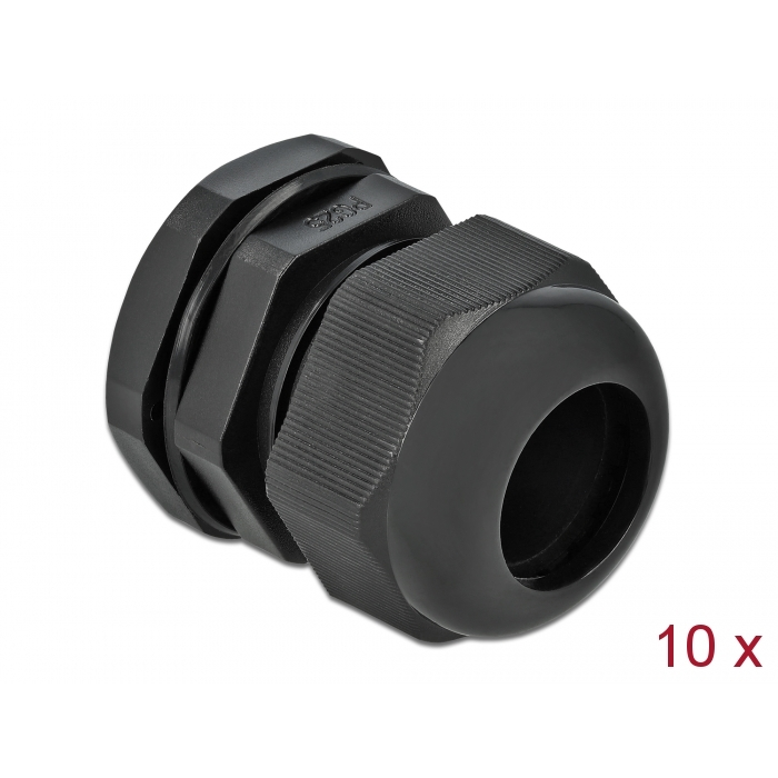 Delock PG25 tömszelence 10 db. fekete (60224) (60224)
