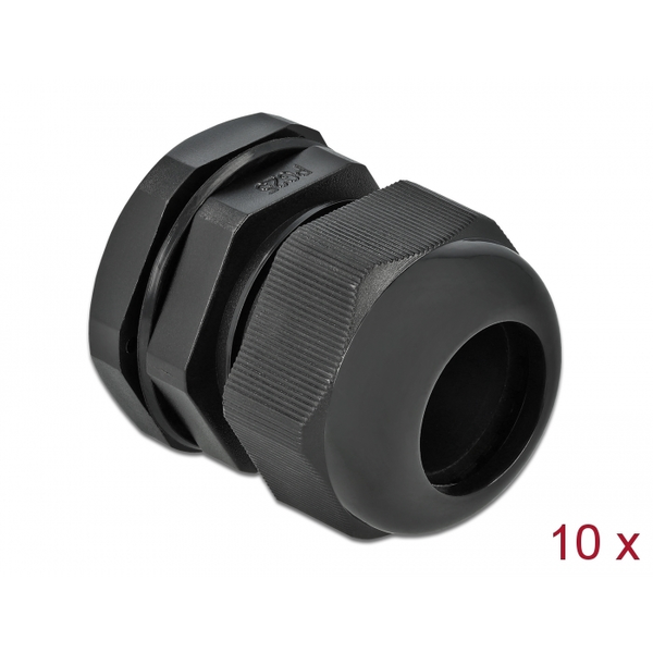 Delock PG25 tömszelence 10 db. fekete (60224)