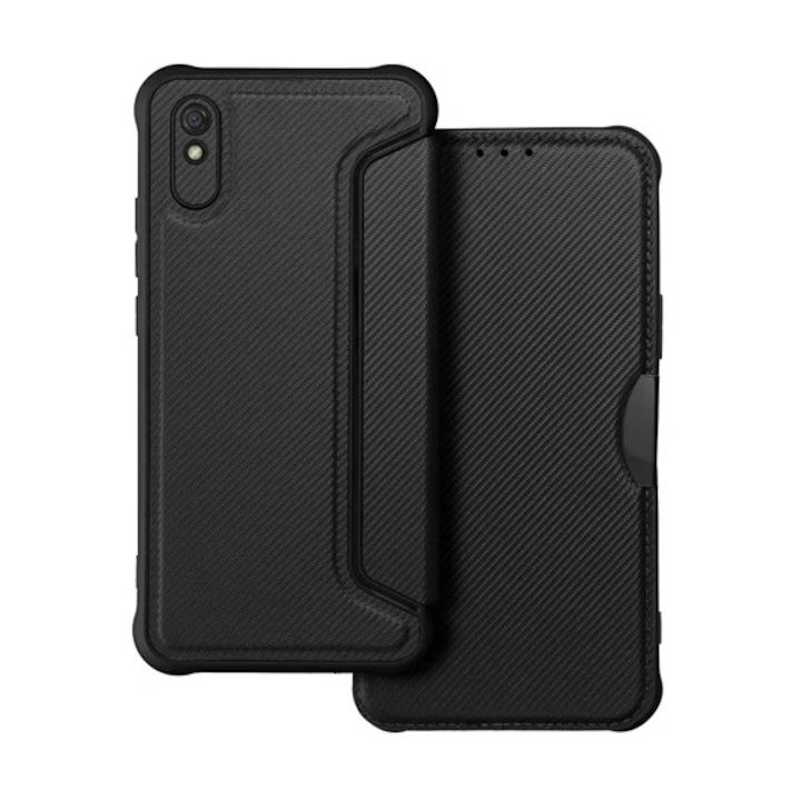 Gigapack Xiaomi Redmi 9A (Redmi 9 AT) karbon mintás fliptok fekete (GP-129154) (GP-129154)