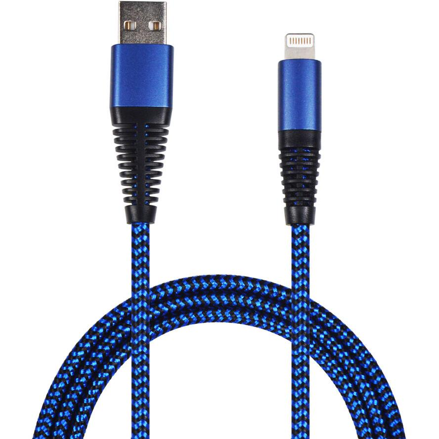 2GO USB Lade-/Datenkabel Lightning 1m Nylon blau PET-Verp. (795949) (795949)