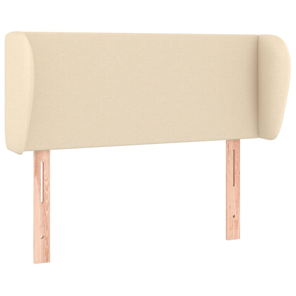 krémszínű szövet fejtámla szárnyakkal 83x23x78/88 cm (3116843)