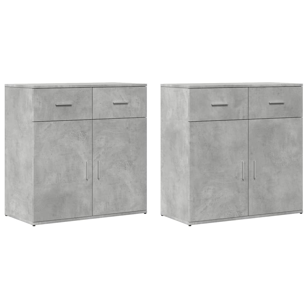2 db betonszürke szerelt fa tálalószekrény 79 x 38 x 80 cm (3276619)