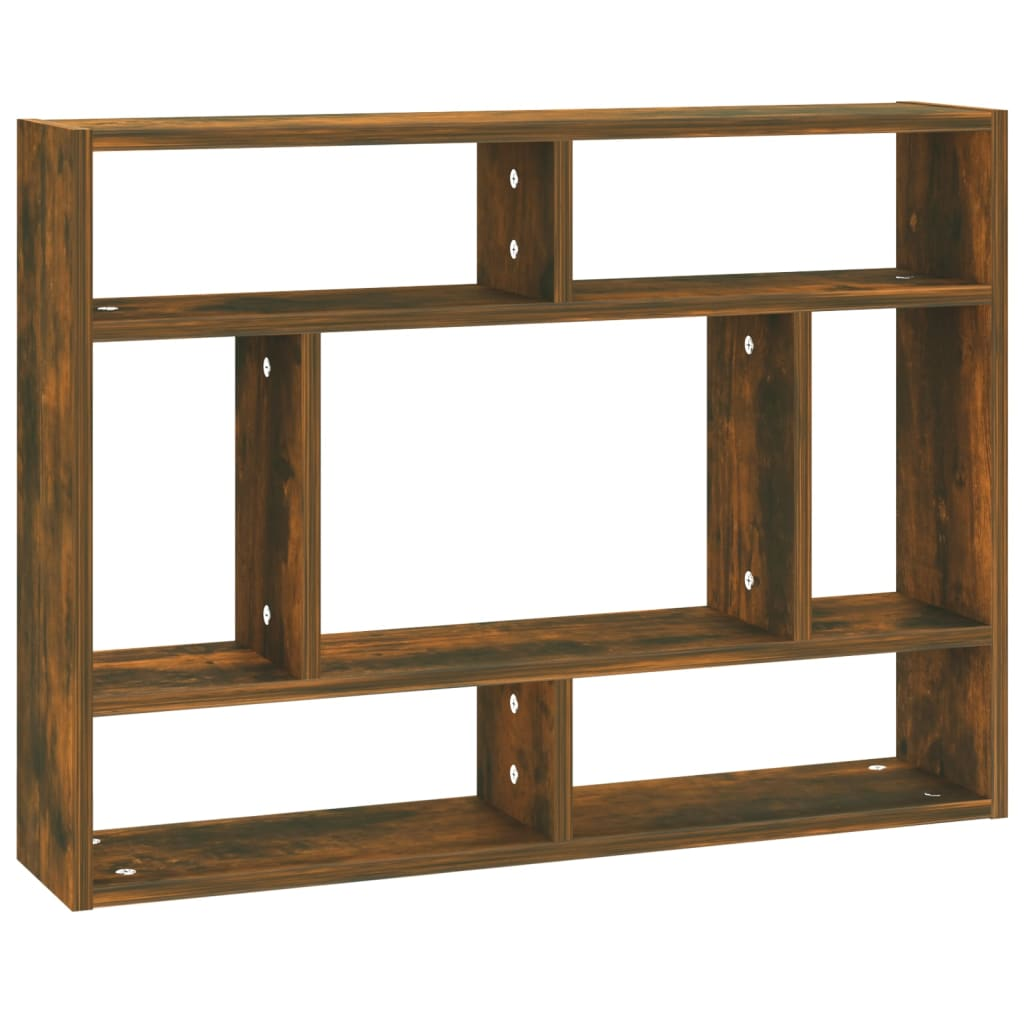 füstös tölgy színű szerelt fa fali polc 75 x 16 x 55 cm (815843)