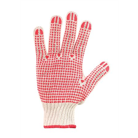 Noname 4350-55 Védőkesztyű kötött csúszásgátló pöttyökkel 7 méret - Fehér/Piros (4350-55)