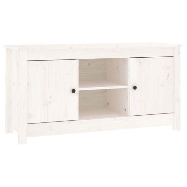 fehér tömör fenyőfa TV-szekrény 103 x 36,5 x 52 cm
