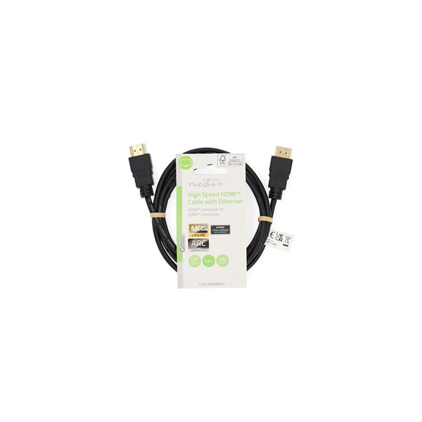 Cablu HDMI, Nedis, 4K@60Hz, ARC, 18 Gbps, 1,50 m, PVC, Negru