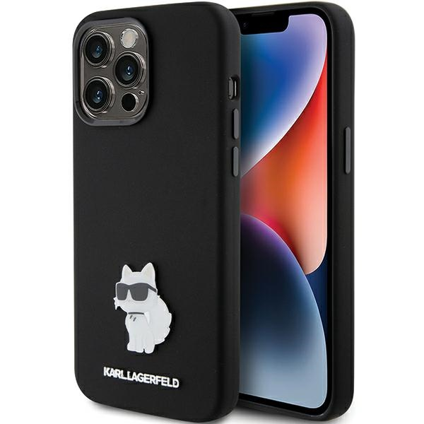 Karl Lagerfeld Choupette Metal Pin Apple iPhone 15 Pro Max Tok - Fekete (KLHCP15XSMHCNPK)