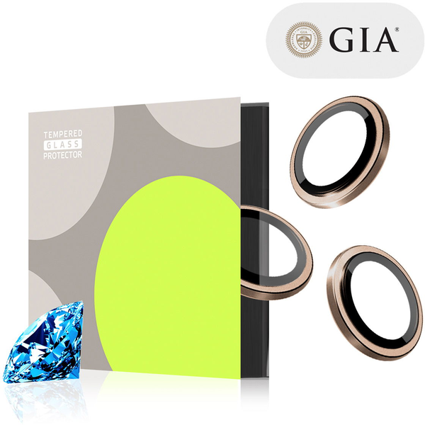 Tempered Glass Protector iPhone 16 Pro / 16 Pro Max kamera védő fólia - aranyszín, zafír + tanúsítvány