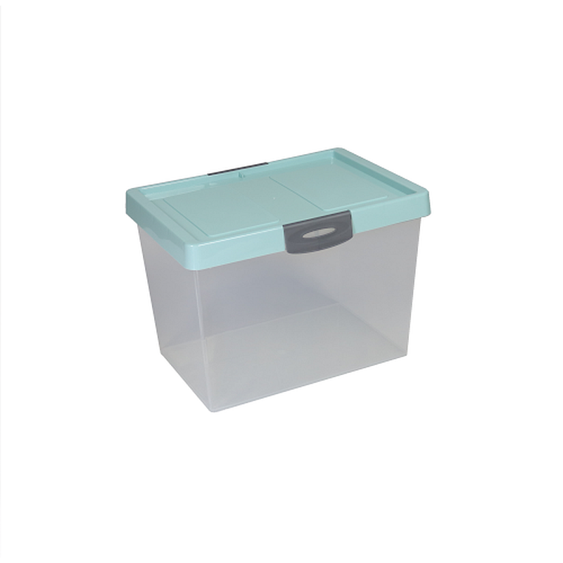 Flair Big Box Műanyag Tárolódoboz 25L - Zöldeskék (61638)