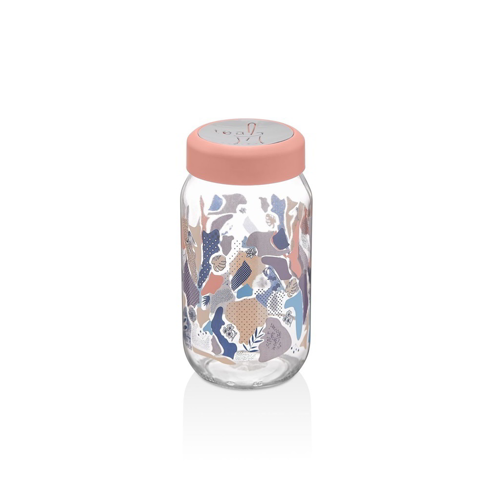 Iris HN-1447 Valletta Üveg Fűszertartó 1000ml - Rózsaszín/kék (HN-1447)