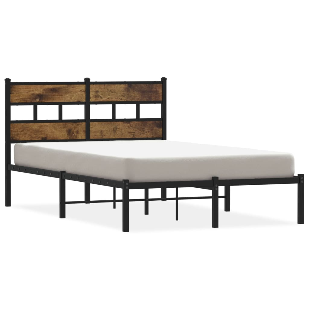 füstös tölgy színű fém ágykeret matrac nélkül 120 x 200 cm (4017051)
