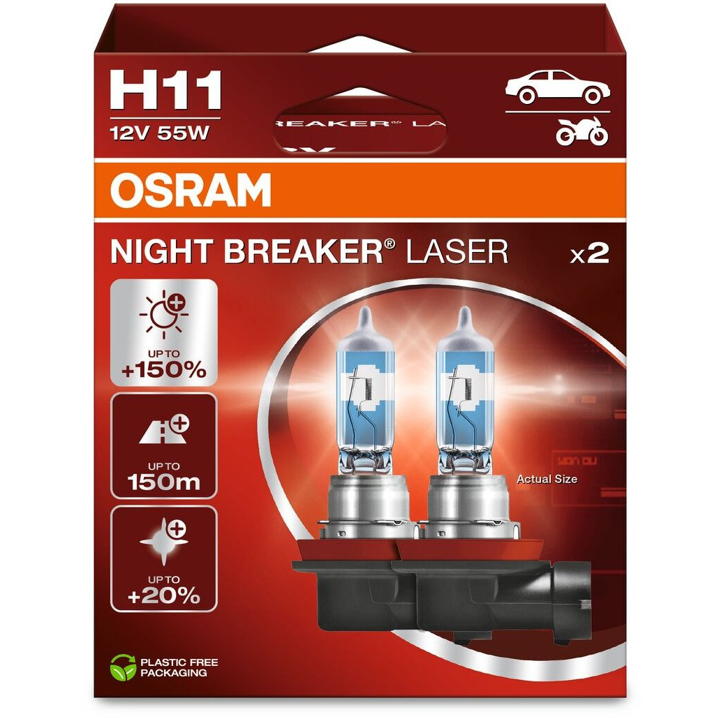 Žiarovky Osram NIGHT BREAKER LASER +150 H11 55 W 2 ks