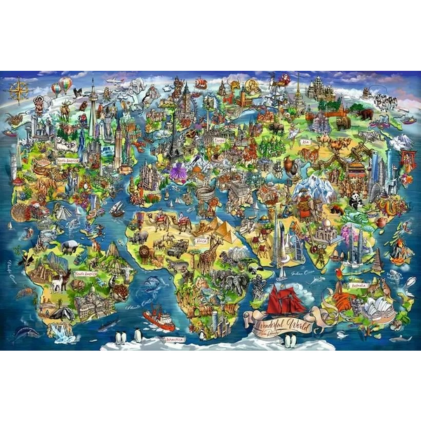 Puzzle 5000 db - Világtérkép
