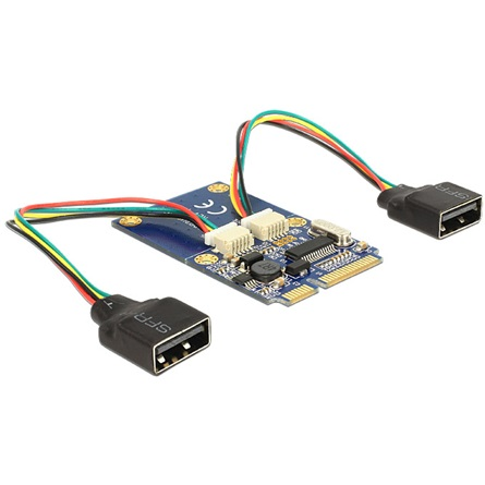 Delock Modul MiniPCIe I/O Teljes Méretű 2 x USB 2.0 A Típusú AnyaDL-95242