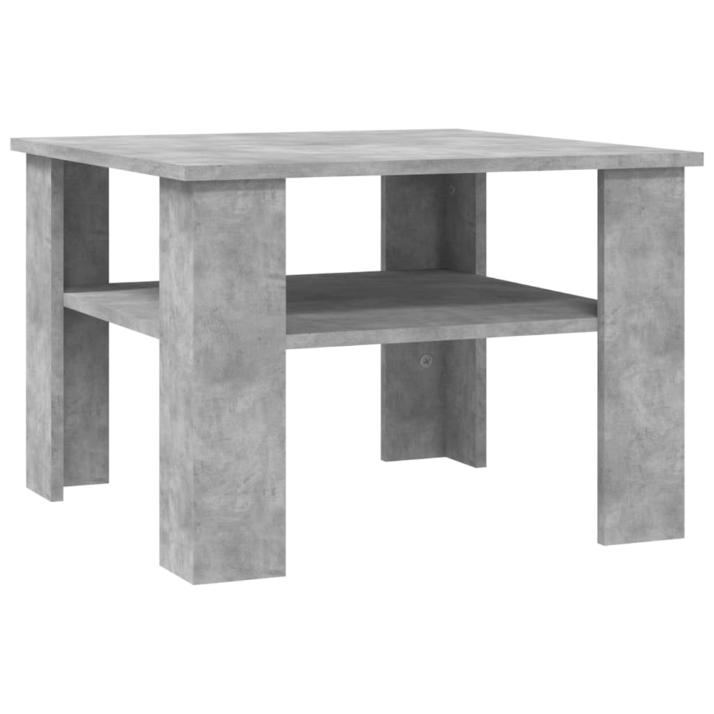 betonszürke forgácslap dohányzóasztal 60 x 60 x 42 cm (800211)