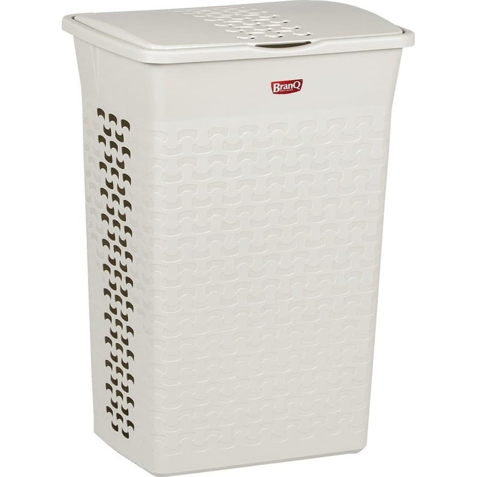 BranQ Téglalap Alakú Szennyeskosár BranQ 55L Pamut Antik Fehér